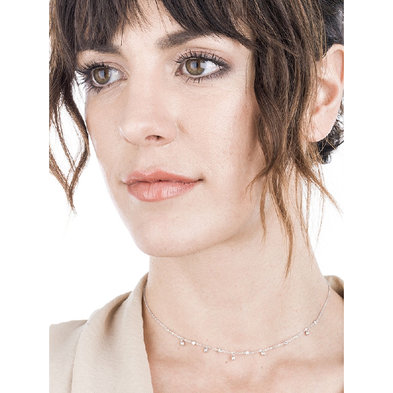 White gold 18k chain with diamond charms  White gold 18k chain with diamond charms