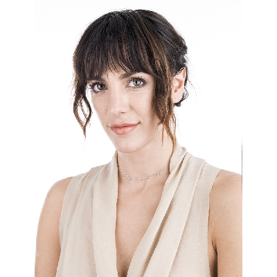 Necklace with diamonds and drop sapphire charms