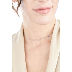 Necklace with diamonds and drop sapphire charms 2