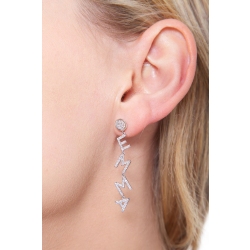 Name drop earrings EMMA white gold and diamonds 2