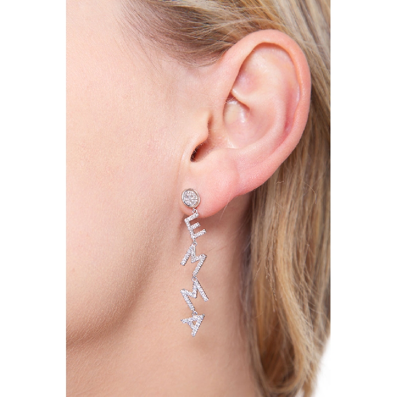 Name drop earrings EMMA white gold and diamonds Name drop earrings EMMA white gold and diamonds