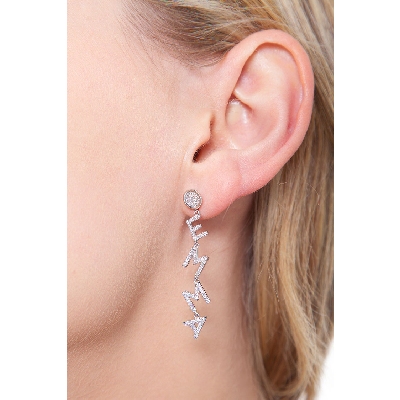 Name drop earrings EMMA white gold and diamonds