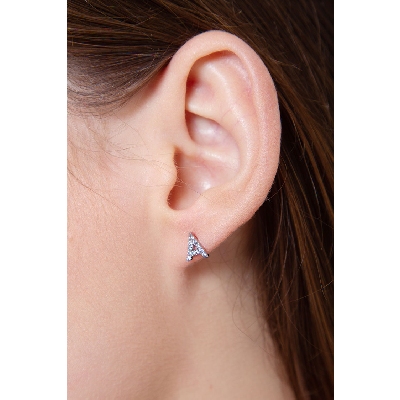 A letter earring in white gold and diamonds