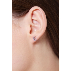 E letter earring in white gold and diamonds  2
