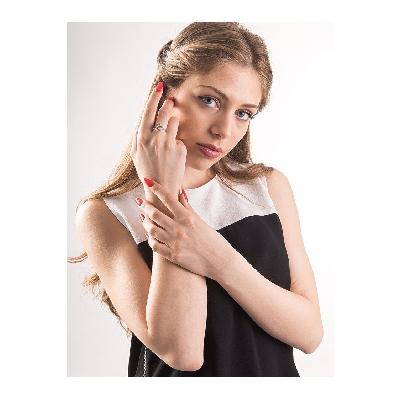 White gold 18k with diamonds and multicolor gemstones