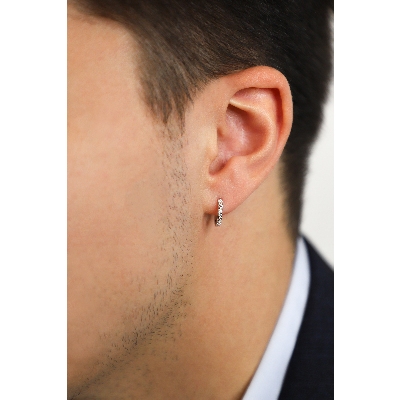 Diamond single hoop earring