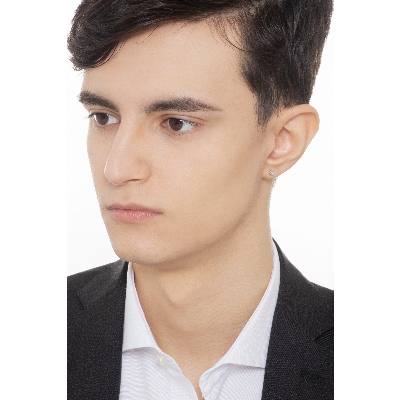 18k white gold 4 prongs single diamond stud earring