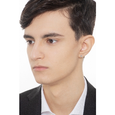 White gold 18k 4 prong diamond single earring