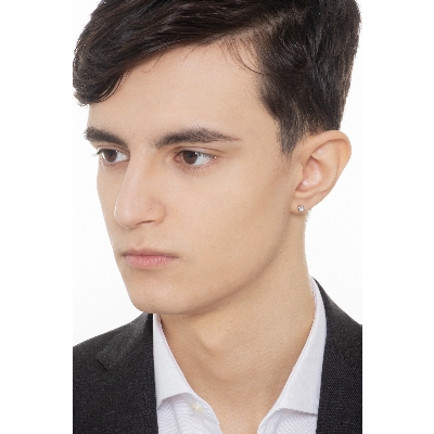 6 prong diamond single earring in 18kt white gold 