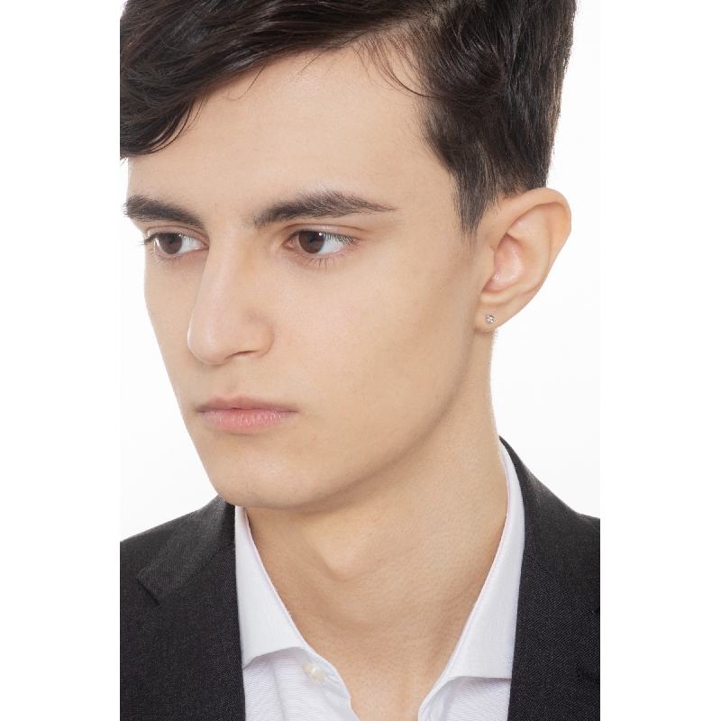 Bezel diamond single stud earring in white gold 750 Bezel diamond single stud earring in white gold 750