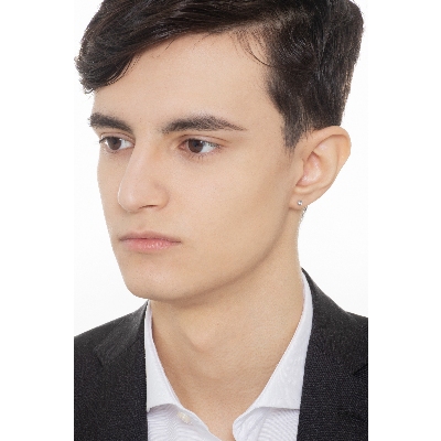 White gold 18k bezel single diamond stud earring