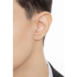 4 prong single stud earring in white gold 750 2