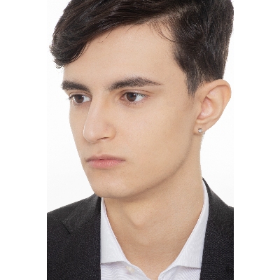 18k white gold diamond single stud earring