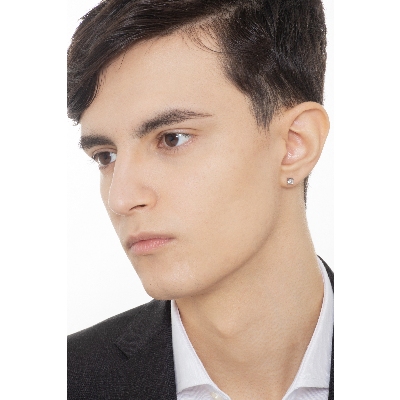 White gold 750 diamond single stud earring 4 prong