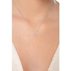 White gold 18k necklace with diamonds trilogy pendant  2