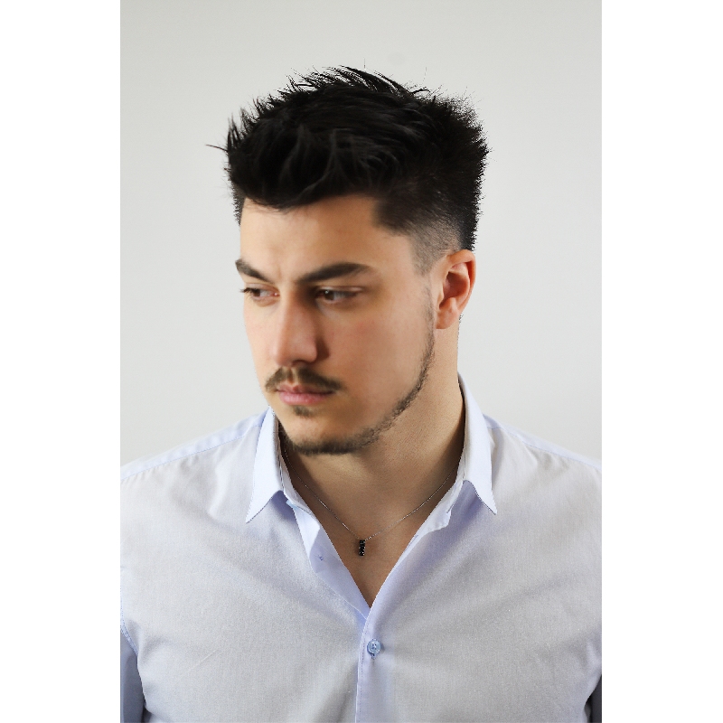 Trilogy necklace in white gold 18k with black diamonds Trilogy necklace in white gold 18k with black diamonds