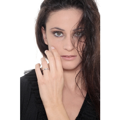 4 claw solitaire ring white gold 18k with a 0,25 ct diamond 