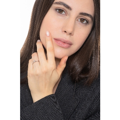 Solitaire ring white gold 18k with a 0,10 ct diamond 