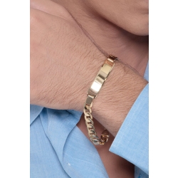 Iced out yellow gold 18k with engravable platelet 2