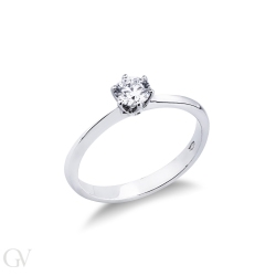 Six prong solitaire setting in white gold 18k 2