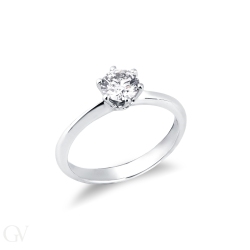 White gold 18k solitaire setting six prongs 2