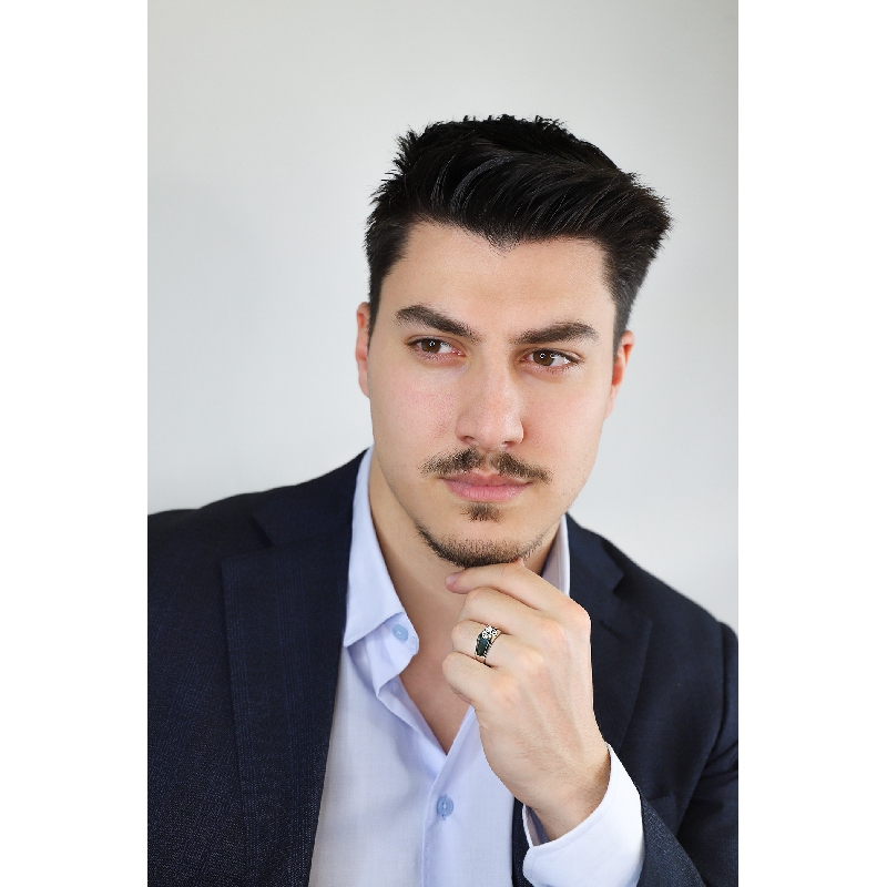 Male solitaire ring white gold 18k