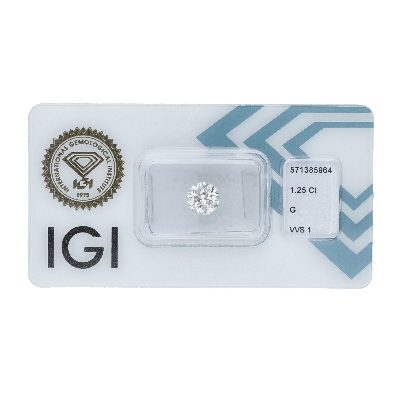 IGI Certified Diamond   CT 1,25   G   VVS 1