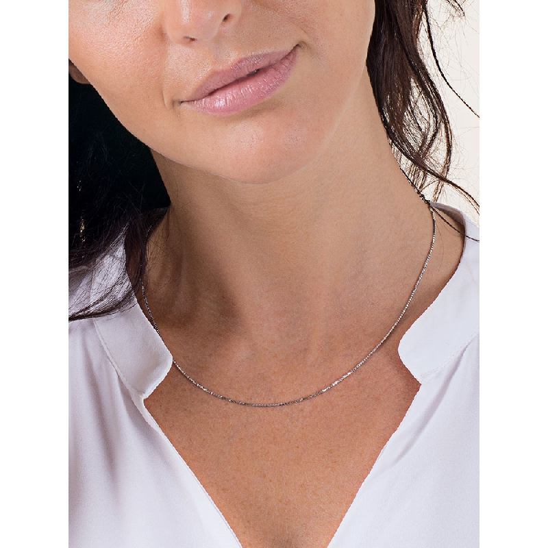 Thin chain 18k white gold, 45 cm