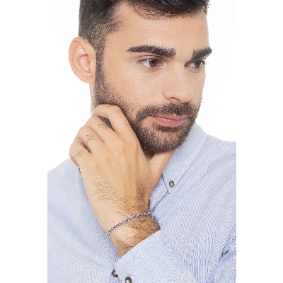 Tennis bracelet in white gold 18k with blue sapphires