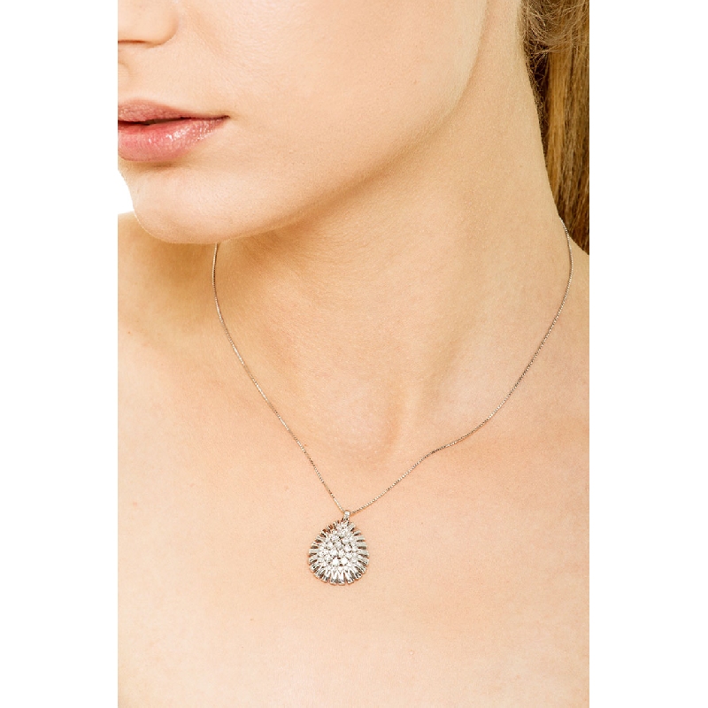 Fancy drop shape pendant with diamonds  Fancy drop shape pendant with diamonds