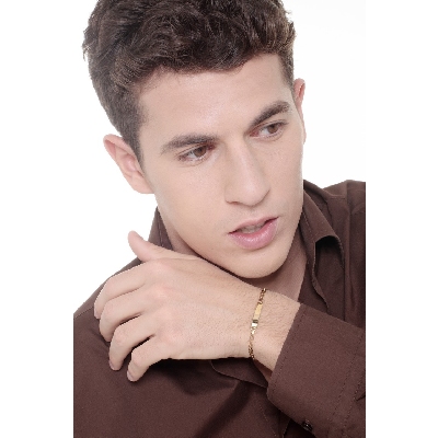 Bracelet in yellow gold 18k with engravable platelet