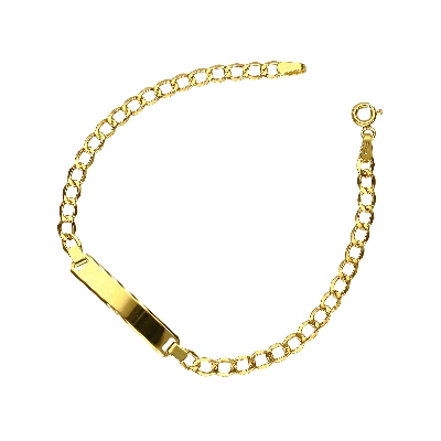 Bracelet in yellow gold 18k with engravable platelet