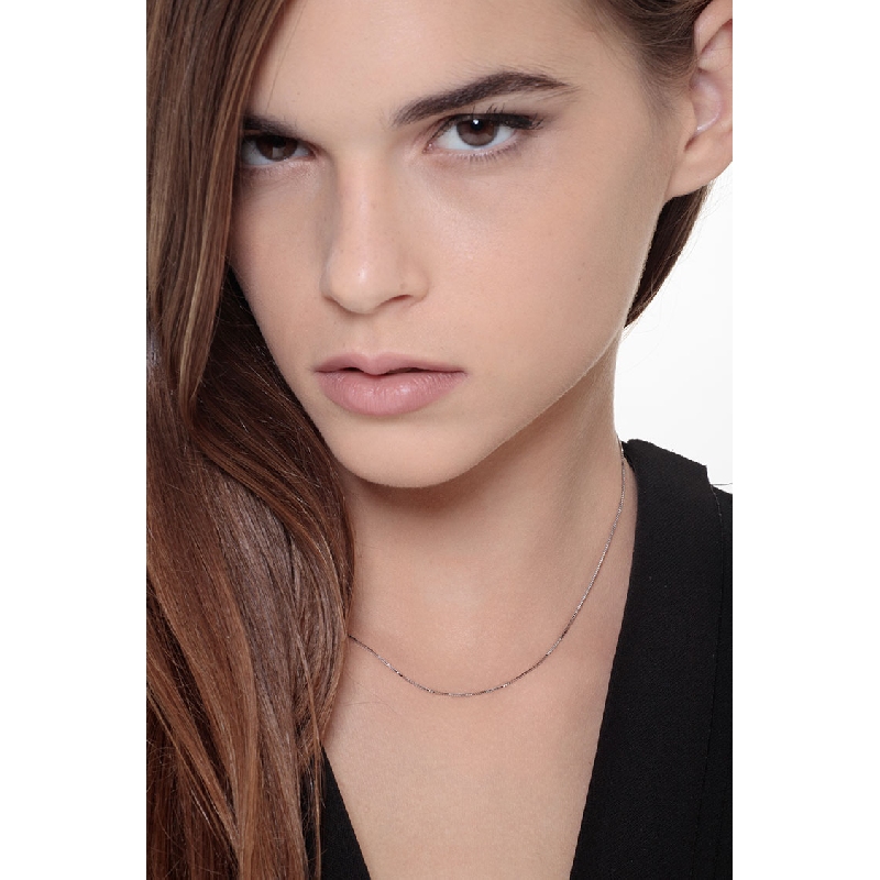 18k white gold venetian chain, 40 cm