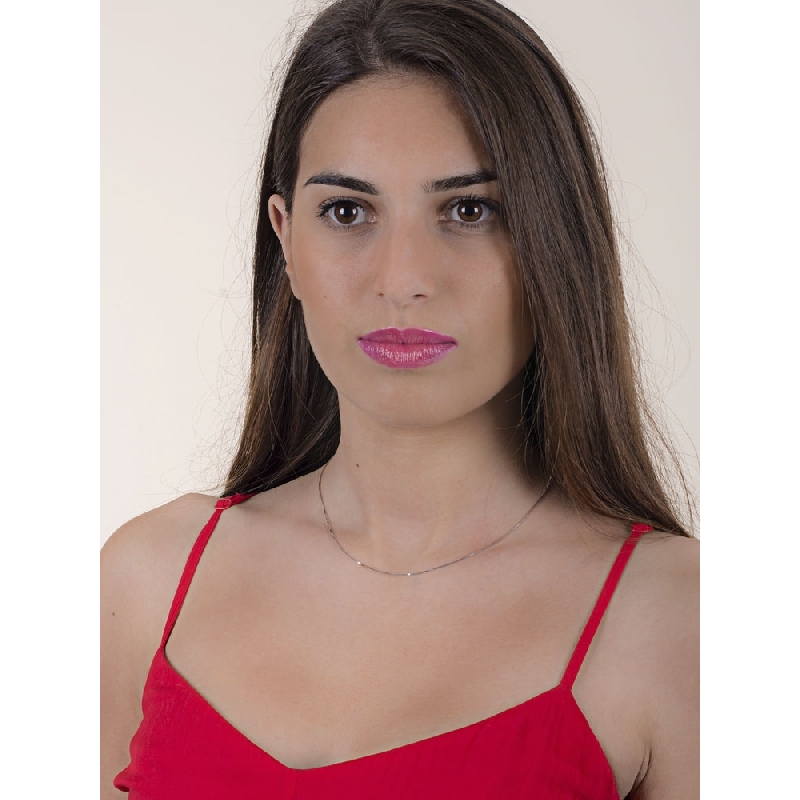 18k white gold venetian link chain, 40 cm