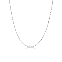 18k white gold venetian link chain, 40 cm