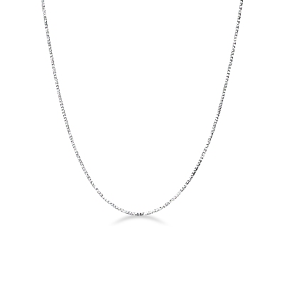 18k white gold venetian link chain, 40 cm