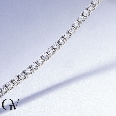 Wire style tennis bracelet white gold 18k with diamonds