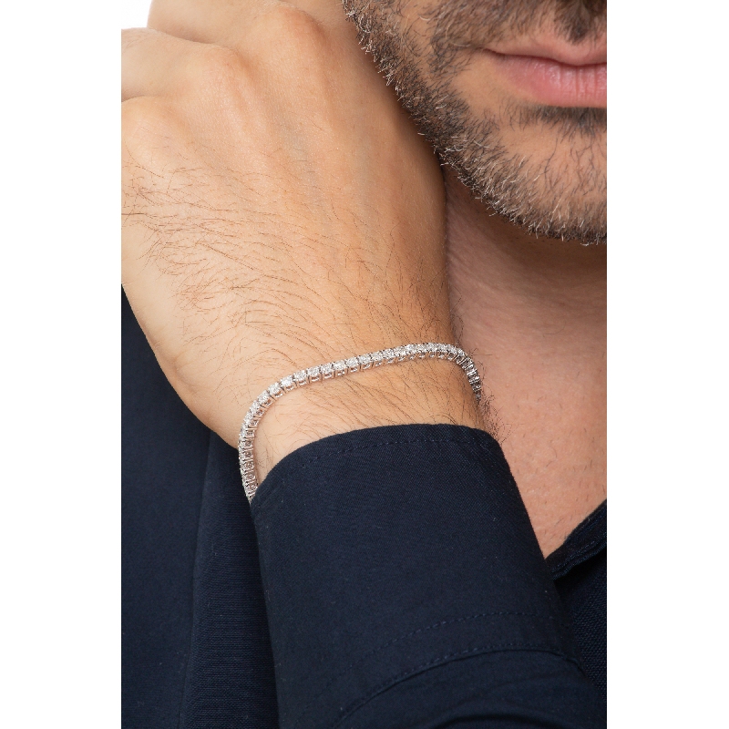Wire style tennis bracelet white gold 18k with diamonds Wire style tennis bracelet white gold 18k with diamonds