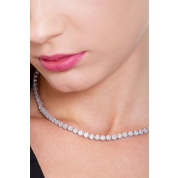 Illusion necklace with diamonds in white gold 18k 2