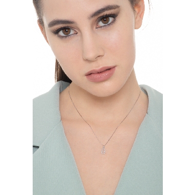Letter B pendant with diamonds
