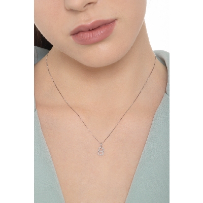 Letter B pendant with diamonds