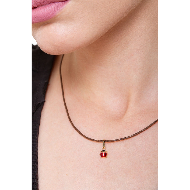 Small enemaled ladybug, 18k yellow gold