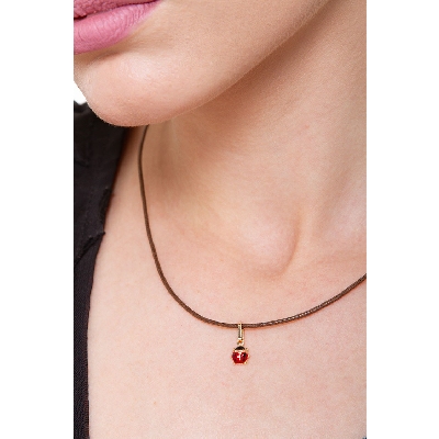 Small enemaled ladybug, 18k yellow gold