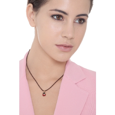 Enemaled ladybug 18k yellow gold