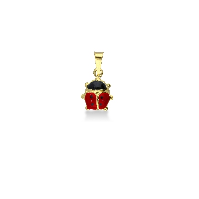 Enemaled ladybug 18k yellow gold