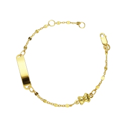 Teddybear nameplate 18kt yellow gold bracelet