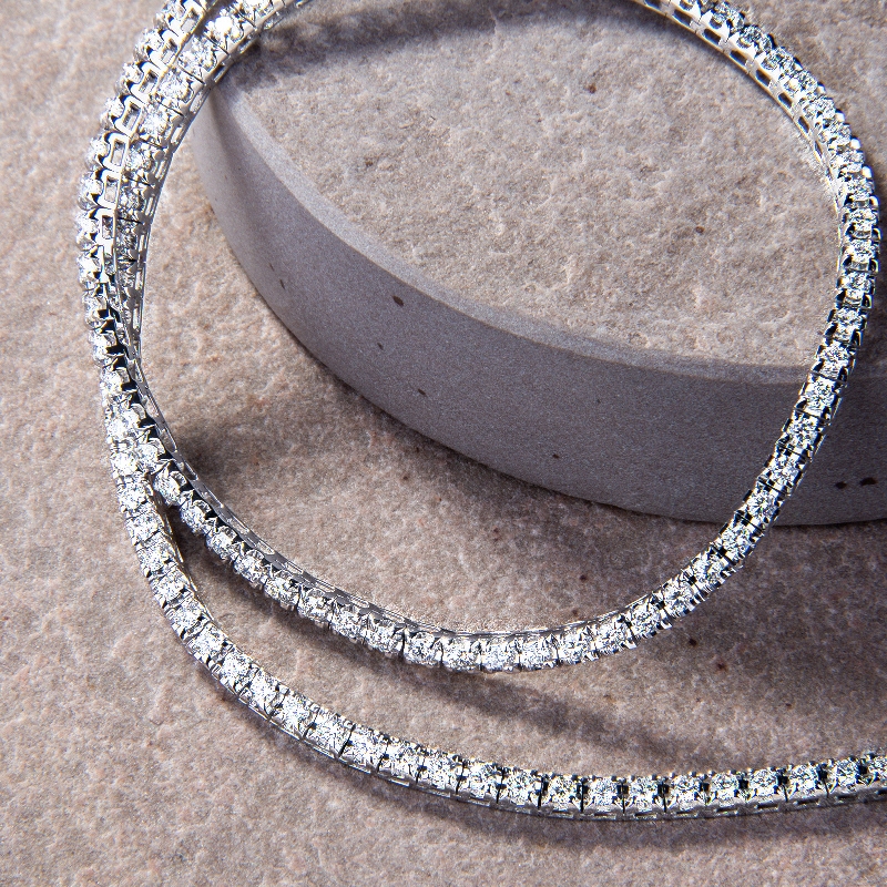 Diamond tennis necklace in 18k White gold Diamond tennis necklace in 18k White gold