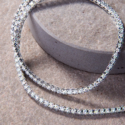 Diamond tennis necklace in 18k White gold