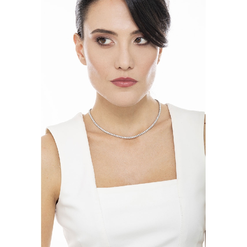 Diamond tennis necklace in 18k White gold Diamond tennis necklace in 18k White gold