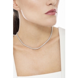 Diamond tennis necklace in 18k White gold 2